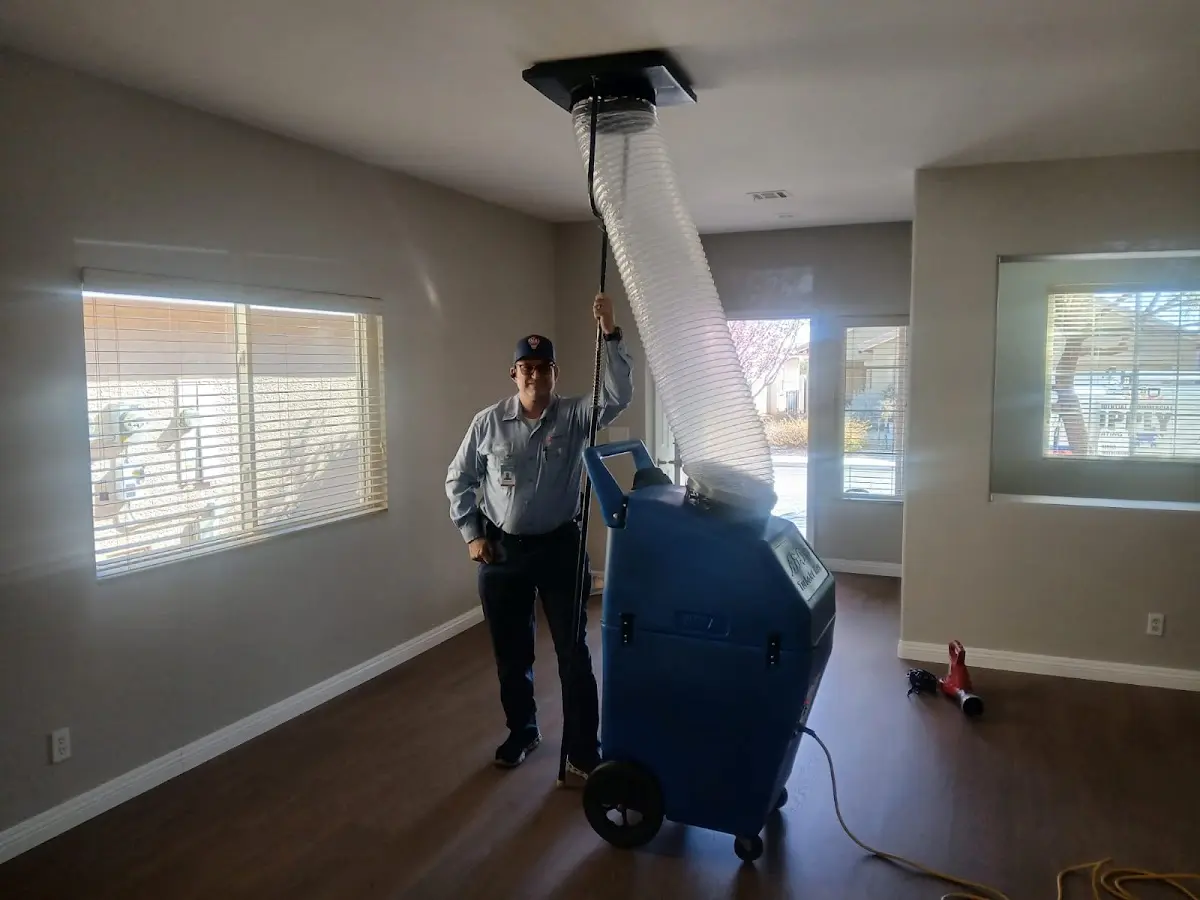 Professional Dryer Vent Cleaning work inside a Stockton home